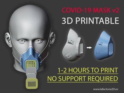 COVID-19 MASK v2 (Fast print, no support, filter required)