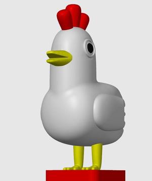 Stylized Chicken Statue
