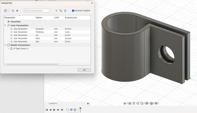 Parametric R-Clamp Wire/Cable Clip