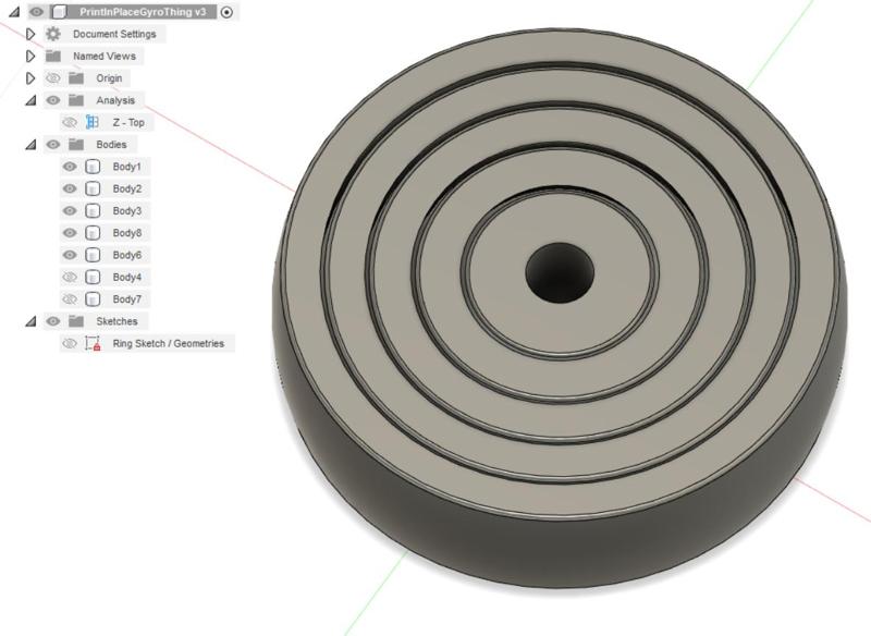 Print In Place Gyro Rings Fidget Toy (Fusion 360 File included)