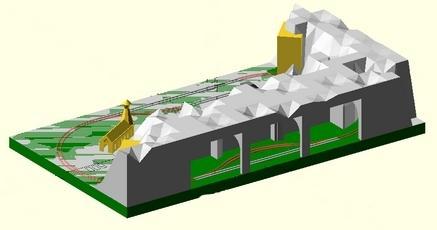 Micro diorama for model train network design