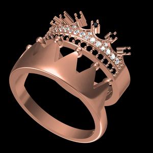 Gorgeous Queen Crown Ring With King Crown Band