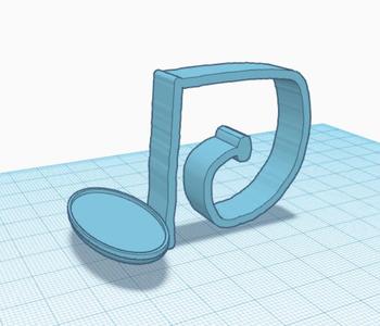 Music note curved hook small