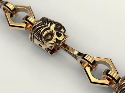 Bracelet or chain Piston Skull