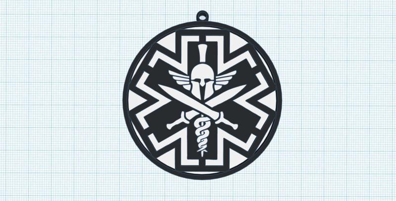 Tactical Medicine (TAC-MED) Spartan logo, Military, Airsoft / Cosplay, Labe Star of Life Medic, Patch Sparta MED BADGE TAG