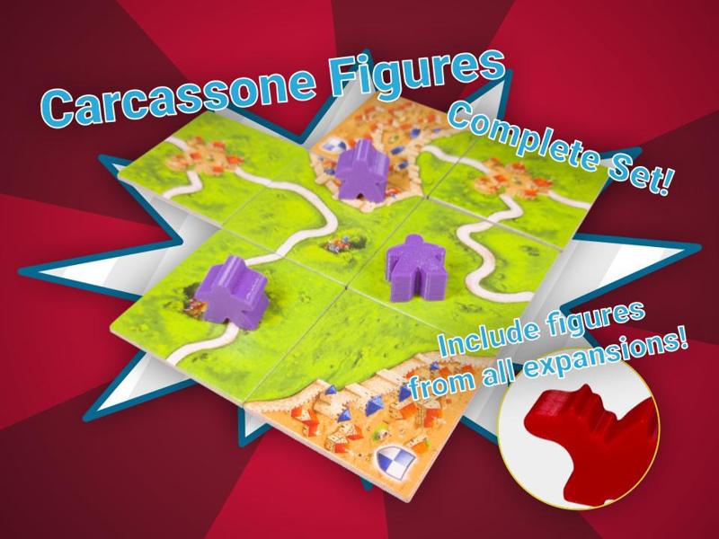 Carcassonne Meeples/Figures - Complete Set!