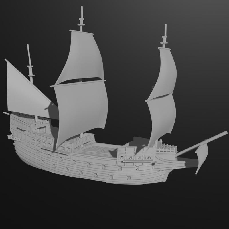 ES Spanish/Portuguese Galleon "San Martín/São Martinho" & Blender File GS-ES-1