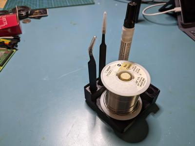 Gridfinity Solder, Flux, and Tool Holder