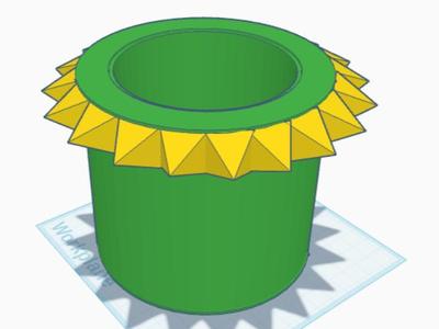 sunflower themed flower pot/pen holder/vase