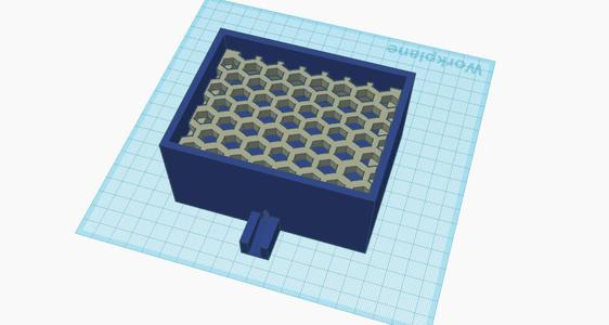Soap dish with hexagonal filter