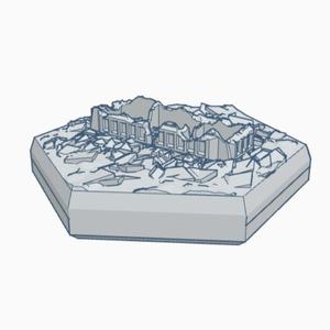 Sci-Fi Destroyed Building 7 Hex Map Scale HMSSFD007