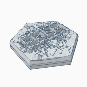 Sci-Fi Destroyed Building 2 Hex Map Scale HMSSFD002