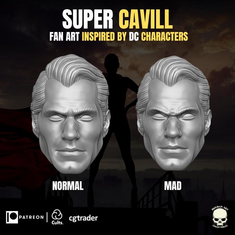 Super Cavill Head Collection for action figures