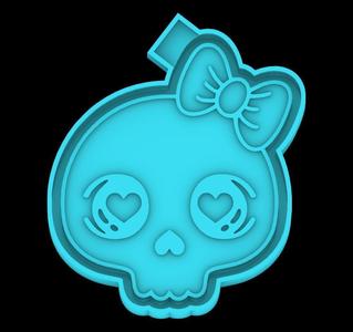 Skull Girl in Love - freshie mold - STL for silicone mold