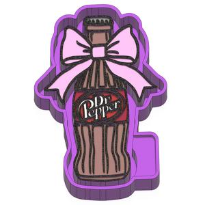 Dr pepper with bow Freshie STL Mold Housing