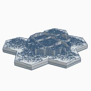 Gothic Destroyed Building 17 (GHB132-GHB139) Hex Map Scale GDHB017