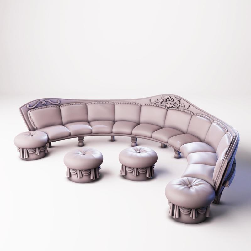 Luxury Lounge Couch With Footstool | RPG Scatter Scenery For TTRPGs And Wargames