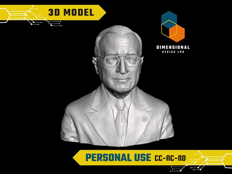 Harry Truman - High-Quality STL File for 3D Printing (PERSONAL USE)