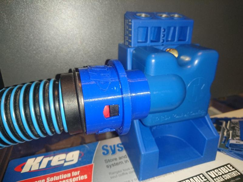 KREG Pocket-Hole Jig Dust Collection Attachment Port Adapter with "click and clean" BOSCH hose connector
