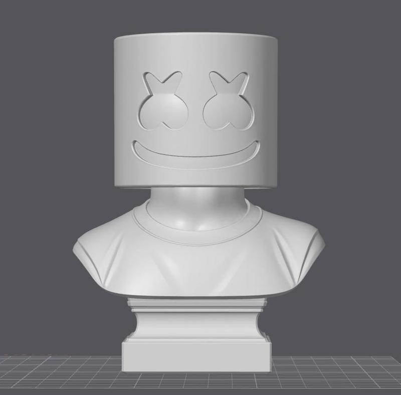 Marshmello Bust - 3D Model of the DJ and music producer