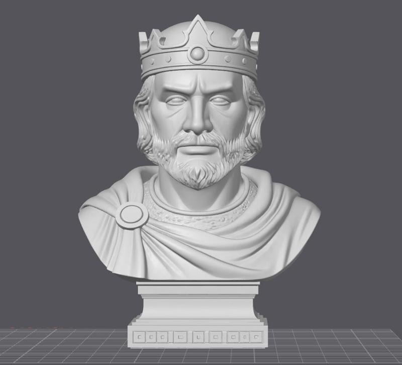 King Arthur Bust - 3D Model of the legendary monarch of Camelot