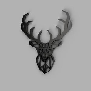 POLYGONAL DEER HEAD with glasses