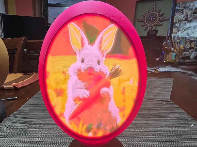 EGG CORE LITHO INSERT- CUTE BUNNY CARROT FLOWERS