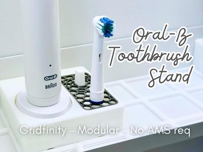 Gridfinity Oral B single toothbrush stand 