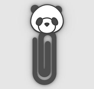 panda bear - Paper clip, bookmark - 3MF pre-painted , STL