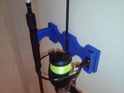 Fishing Rod Wall Mount with Reel