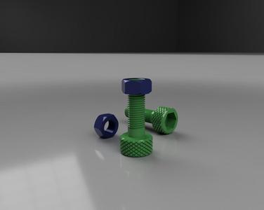 M20x2.5 Knurled Bolt with Nut