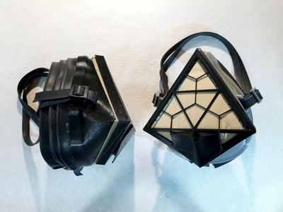 Respirator mask with bike tube seal and vacuum bag filter