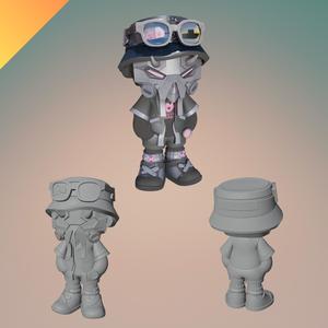Cyberpunk Techwear Urban Mascot – 3D Printable Figurine