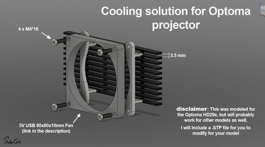 Cooling solution for Optoma projector