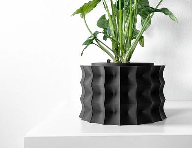 The Kivern Planter Pot with Drainage: Tray & Stand Included | Modern and Unique Home Decor for Plants and Succulents | STL File   