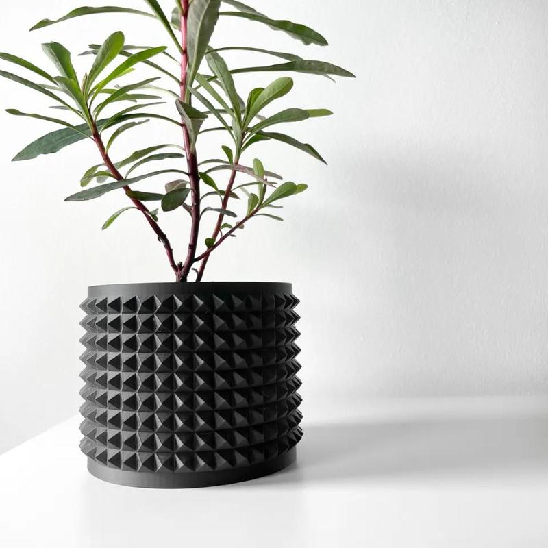 The Anver Planter Pot with Drainage: Tray & Stand Included | Modern and Unique Home Decor for Plants and Succulents | STL File   