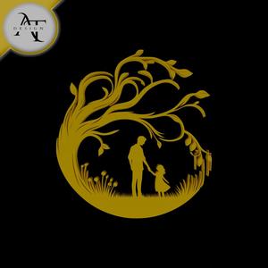 Dad and daughter - Silhouette - 2D Wall Art Decor