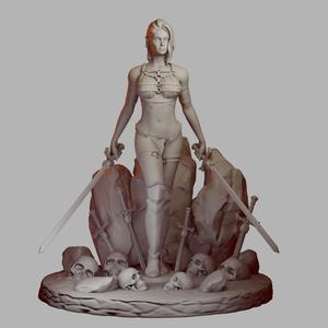 Dark Elf Warrior – 3D Printable STL | 32mm & 72mm | Pose & Pin-Up