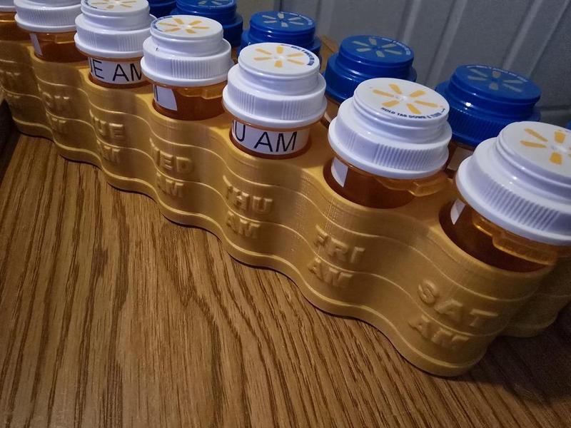 Weekly Pill Bottle Tray