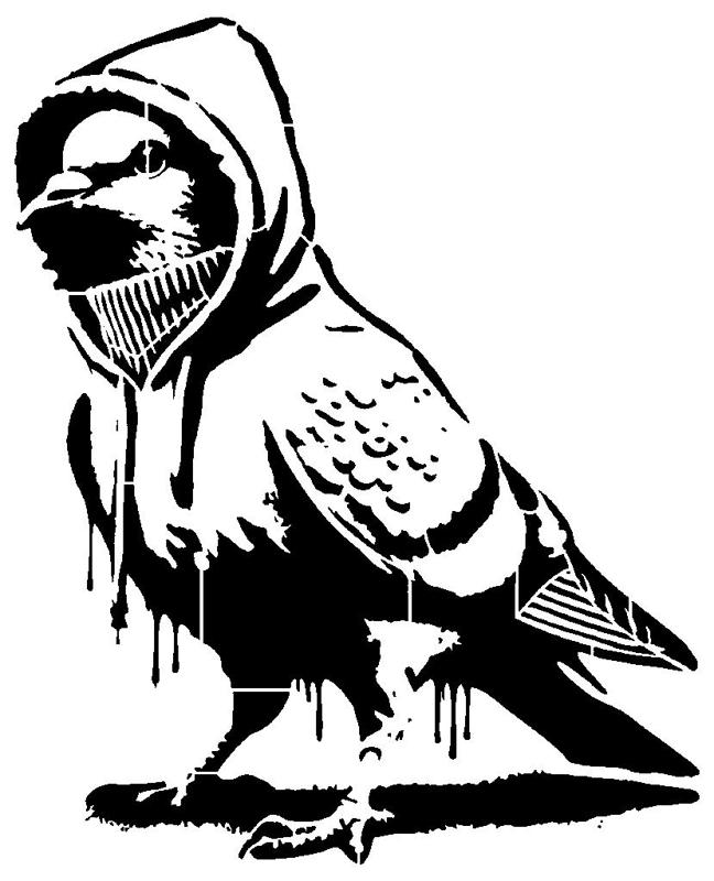 Hooded Pigeon stencil