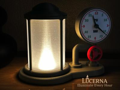 Lucerna – Steampunk Lamp with Working Clock