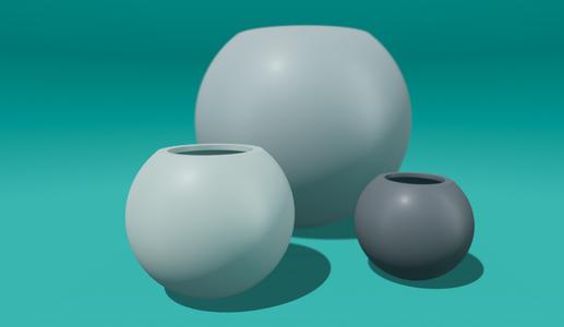 Planter 01 - Thick One, with drainage hole and saucer