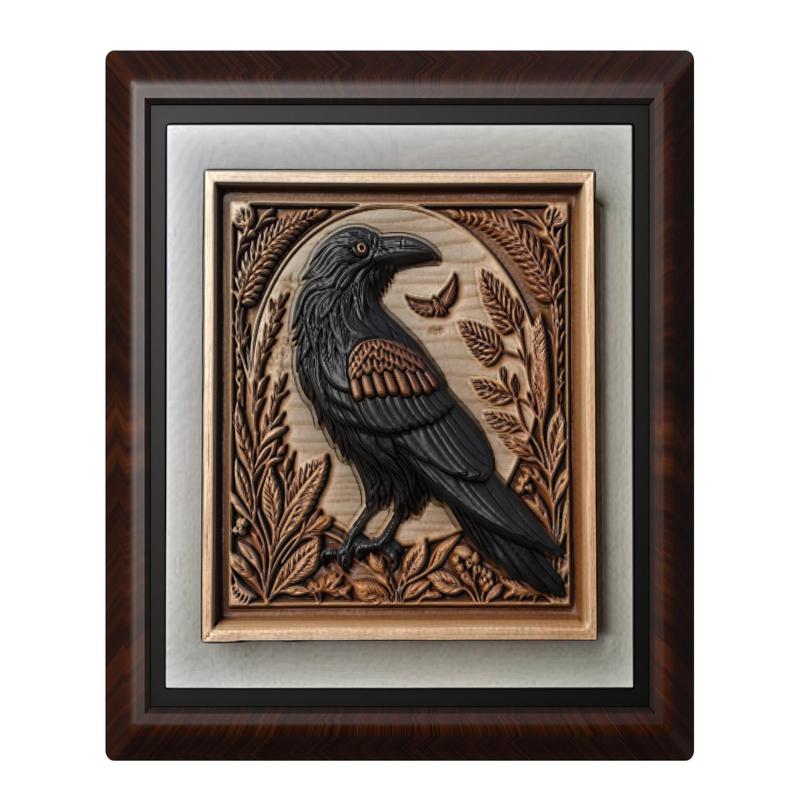Crow animal wall art relief wall decor