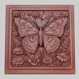 The butterfly lands on flowers 3d printer model animal model obj stl