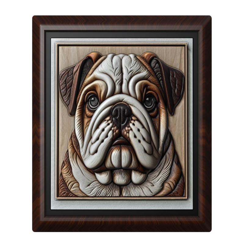 Dog Bulldog animal wall art relief wall decor