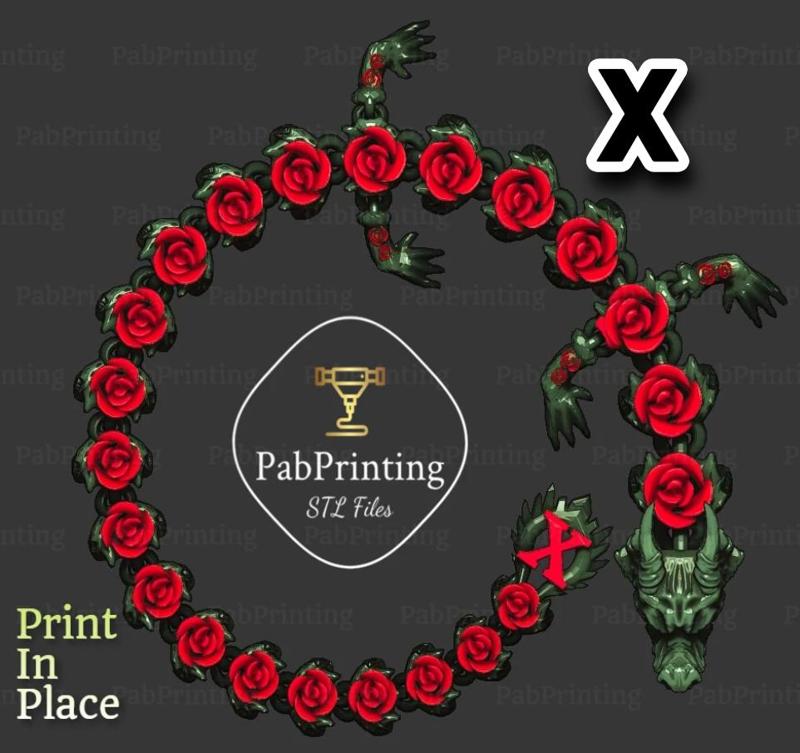 PERSONALISED ROSE FLEXI DRAGON "X"