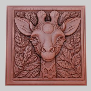 The giraffe pulls leaves 3d printer model animal model obj stl