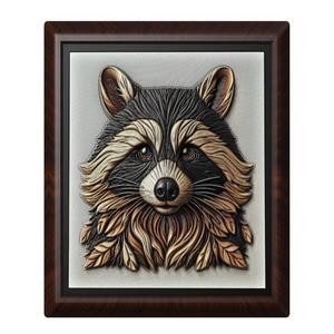 Raccoon animal wall art relief wall decor