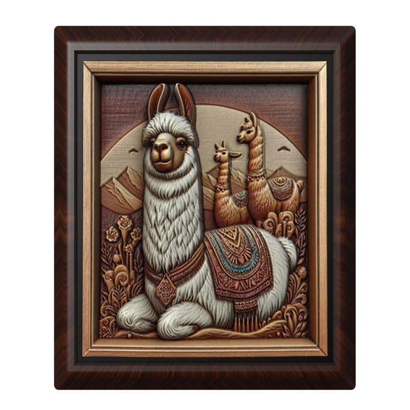 Llama animal wall art relief wall decor