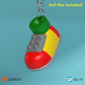 Knuckles the Echidna: Shoe Keychain - (No Support / 3MF available)